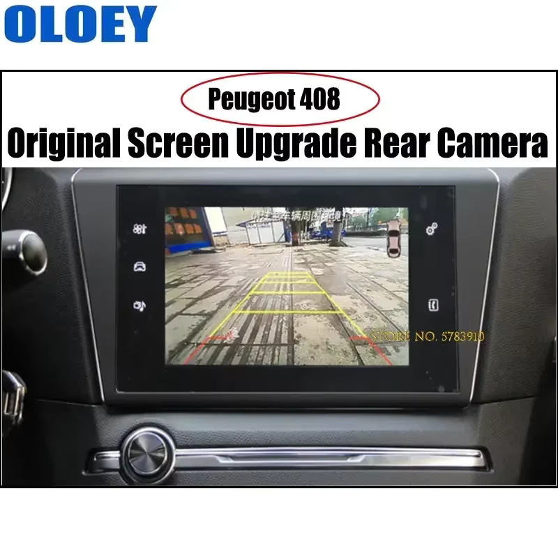 OLOEY Rückfahrkamera für Peugeot 308 408 4008 5008 (Baujahre 2012 bis 2021) in Schwarz mit OEM-Bildschirm-Update und ohne Programmierung erforderlich - Bild 3