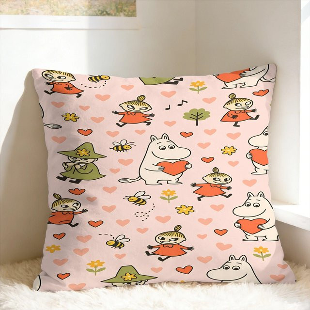 Delampa Moomins Kissenbezug Pink, quadratisch, B/B: 18 x 18 cm - Bild 1