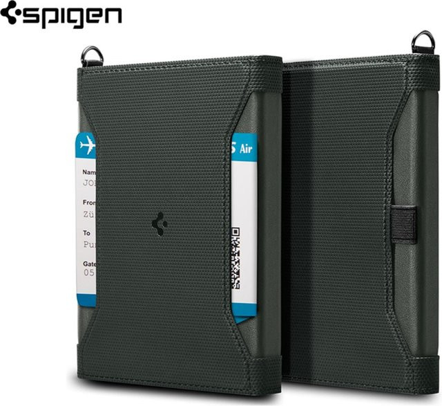 Spigen Universal Reisepasshülle mit RFID-Schutz in Schwarz oder Grün - Bild 1