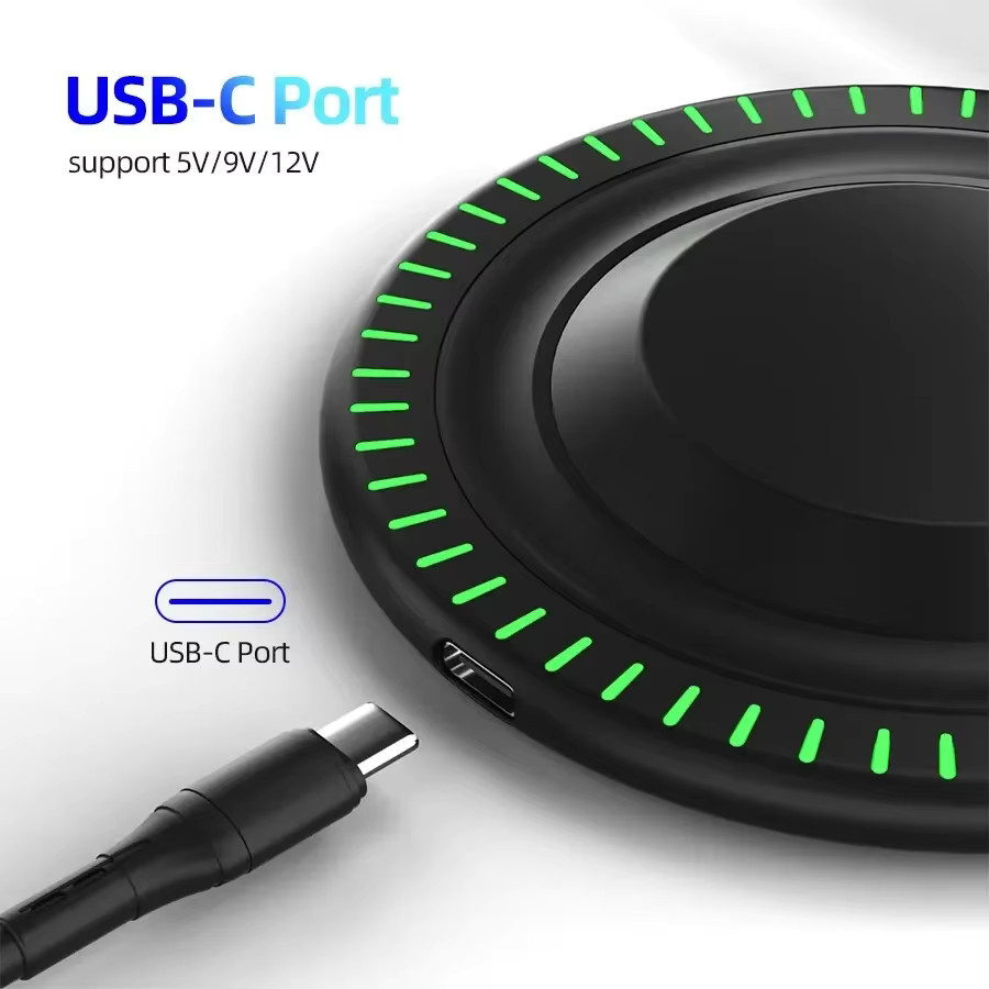 Opansten 30 W Kabelloses Ladegerät-Pad mit Ständer für iPhone, Samsung, Xiaomi und Kopfhörer als Induktions-Schnellladestation in Schwarz oder Weiß - Bild 3
