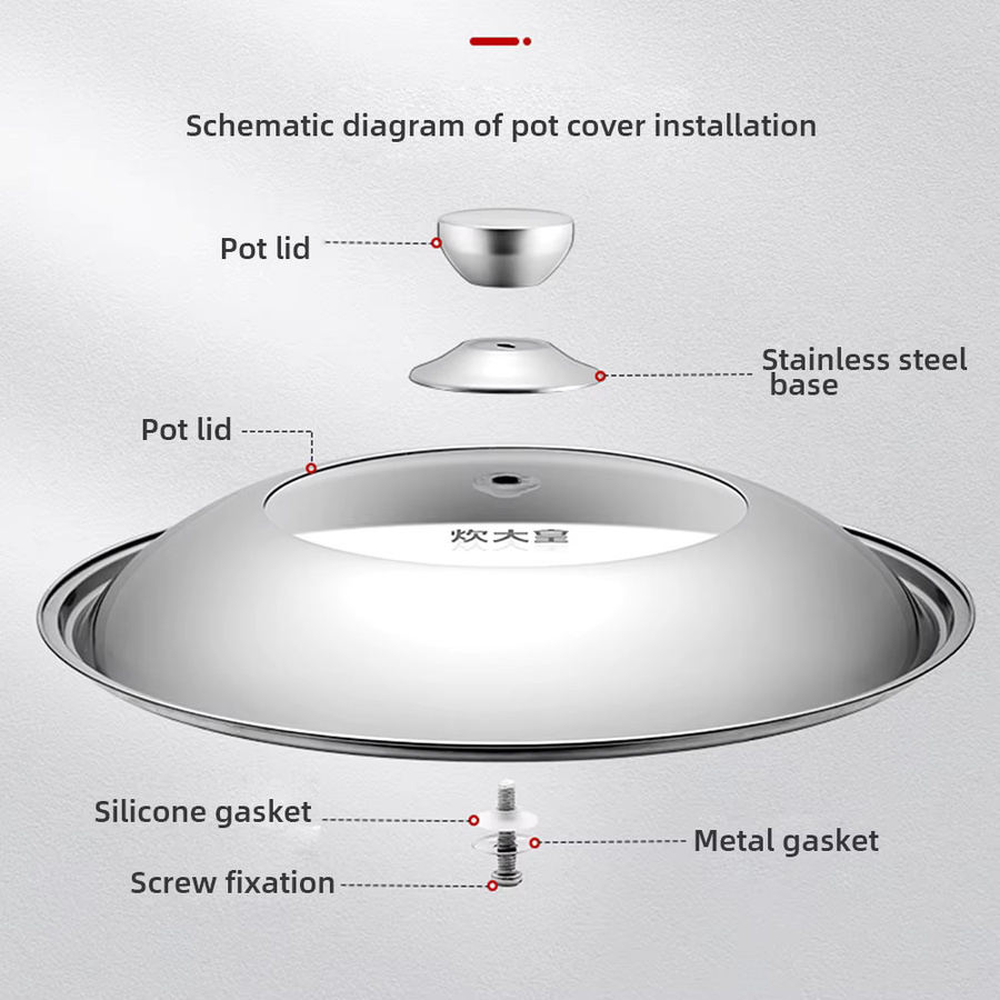 COOKER KING Sichtbarer Wok-Deckel aus Edelstahl in Silber - Bild 3