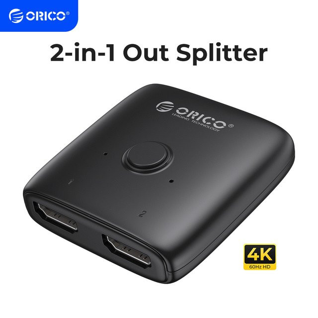 ORICO HDMI Splitter und KVM Switcher Bi-Directional 4K UHD 60Hz Audio Konverter in Schwarz - Bild 1