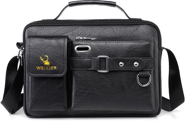 Messenger Bag Leder, schwarz, Herren - Bild 1