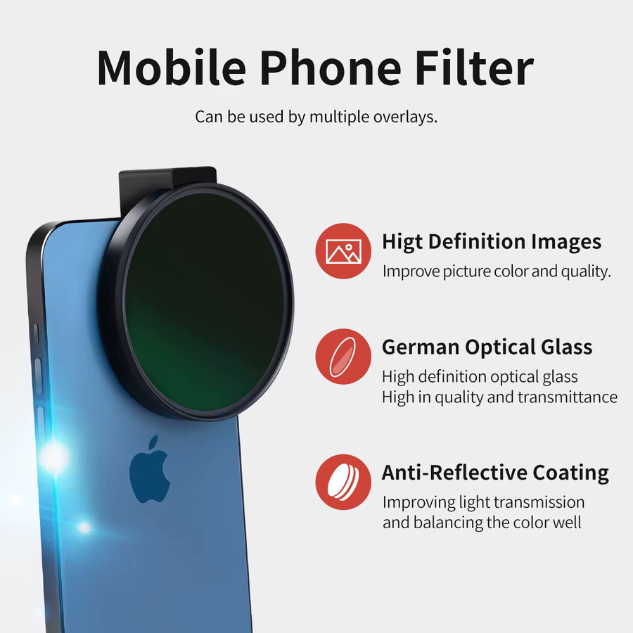 Meco Smartphone Filter Ring 72mm für Samsung Huawei iPhone Apple Vivo Oppo in Schwarz - Bild 2