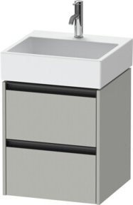 Duravit Waschtischunterschrank Ketho.2 in Betongrau mit 2 Schubladen, wandhängend, Breite: 48,4 cm, Tiefe: 46 cm, Höhe: 54,9 cm - Bild 1