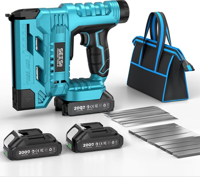 SEESII 2-in-1 Elektrische Nagel- und Tackerpistole für Makita 18V Akku, 18 Gauge, Blau - Bild 1