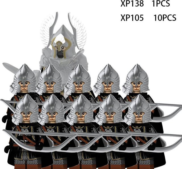 IDAHO Herr der Ringe Mittelalterliche Elfen Rohan-Soldaten, Bausteine, grau, ab 6 Jahren - Bild 1