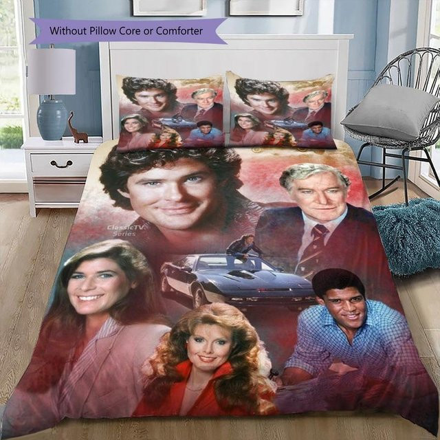 Knight Rider Bettwäsche-Set mit KITT Motiv, weiches Polyester-Bettbezug und Kissenbezüge, Mehrfarbig, B/H: 260 x 240 cm - Bild 1