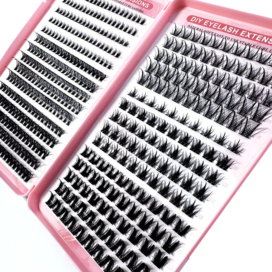 LYBCG Manga Spiky Einzelwimpern-Cluster, 10-16mm, D-Curl, Unisex - Bild 4