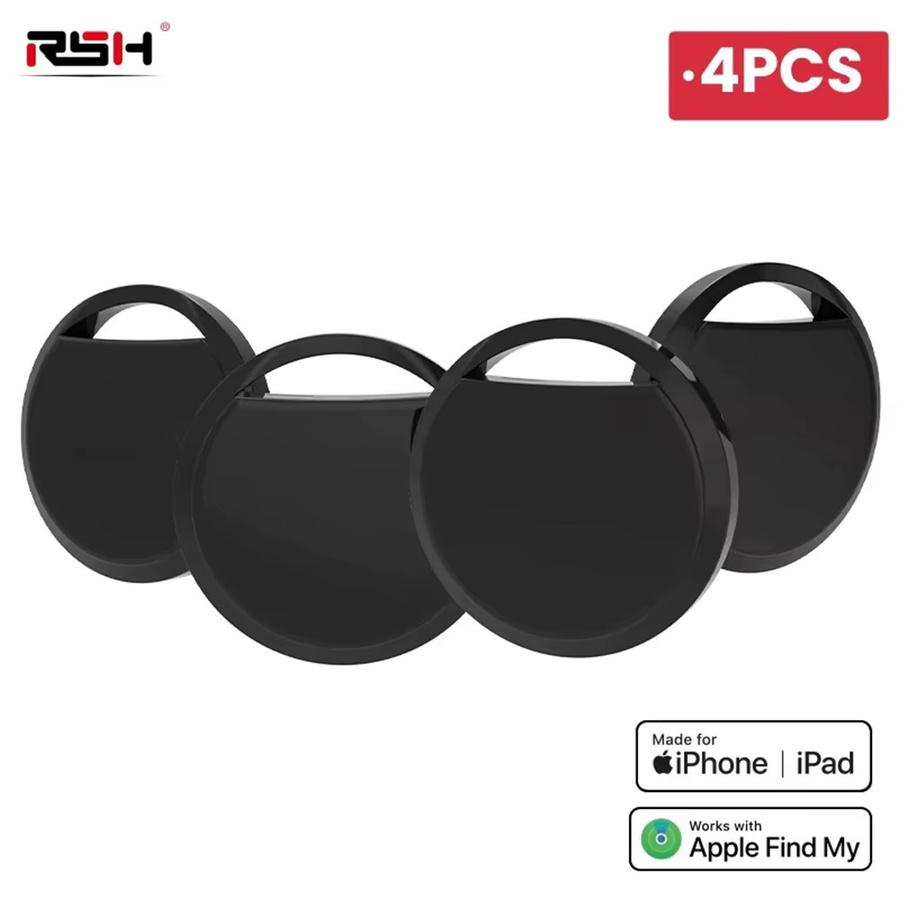 RSH 4-teiliges Anti-Verlust-GPS-Tag Set in Schwarz, Bluetooth-Tracker für Apple Airtag und Gepäck, kompatibel mit der Find My App für iOS - Bild 2