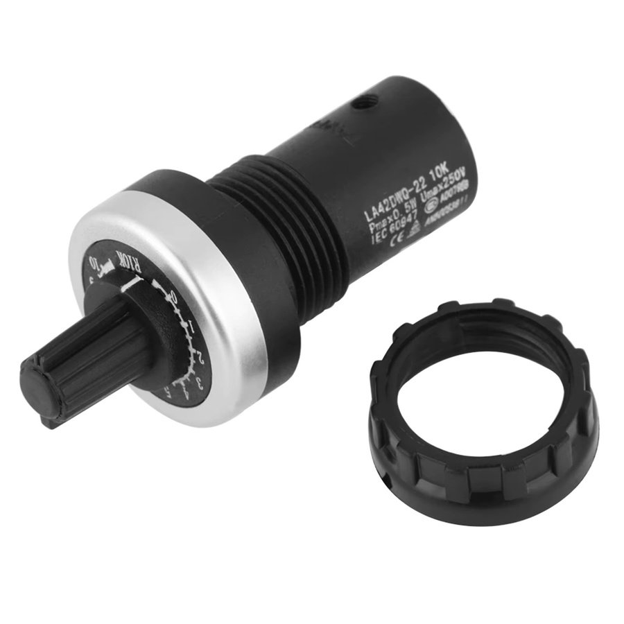 YOSOO 10k Potentiometer in Schwarz für VSD VFD Frequenzumrichter zur Schalttafel-Einbau - Bild 2
