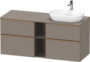 Duravit Waschtischunterschrank D-Neo in Grau Matt mit Schränken und internen Schubladen, Wandmontage, B/T/H: 140 x 55 x 66,4 cm - Bild 1