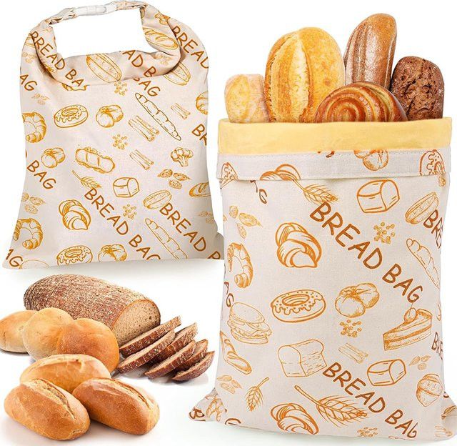 Wiederverwendbarer Sauerteigbrotbeutel aus lebensmittelechter Baumwolle mit Bienenwachs zur Aufbewahrung von Brot - Bild 1