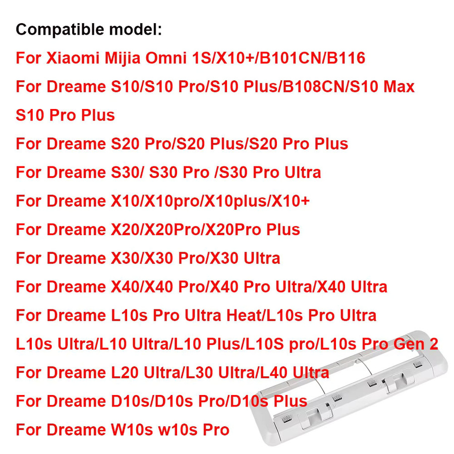 Hauptbürstenabdeckung für Dreame Staubsauger in Weiß, passend für Xiaomi X10+, X30 Ultra, X40 Ultra, L10s Pro Ultra Heat, L10s Pro Ultra, S10 Pro, S30 Pro und D10S - Bild 2