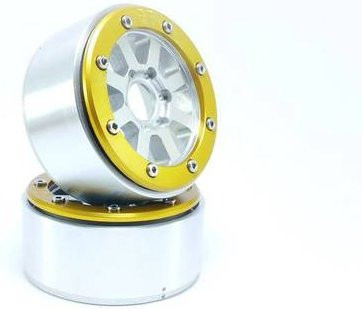 Metsafil 1:10 Crawler Felgen Hammer aus Aluminium in Silber/Gold, 1 Paar - Bild 1