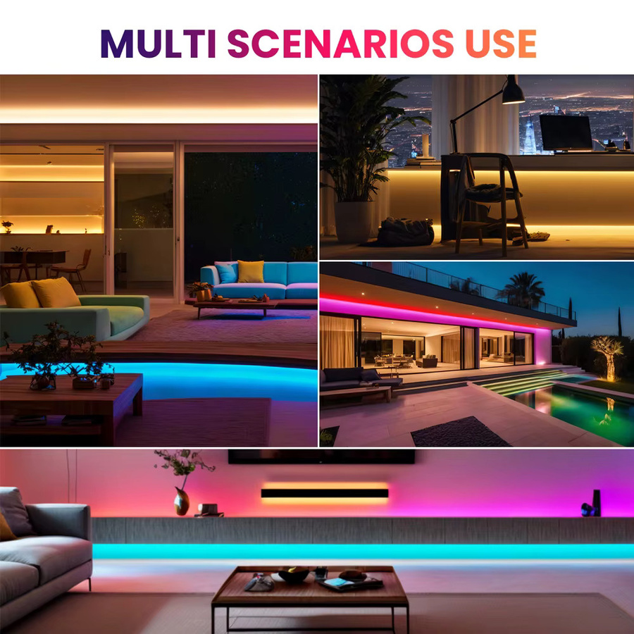 HAGAHA COB LED-Streifenlicht mit Schalter, wasserdichte flexible Neonlampe aus Silikon, Farben: Rot, Grün, Pink und Weiß, 220V - Bild 6