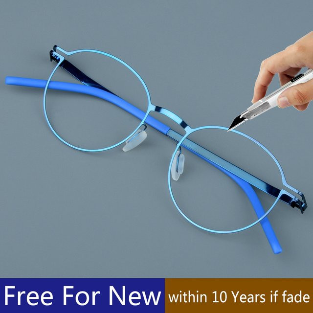 SO SMOOTH WIND Korrektionsbrille, randlos, oval, Metall, Unisex, blau lila bunt - Bild 1