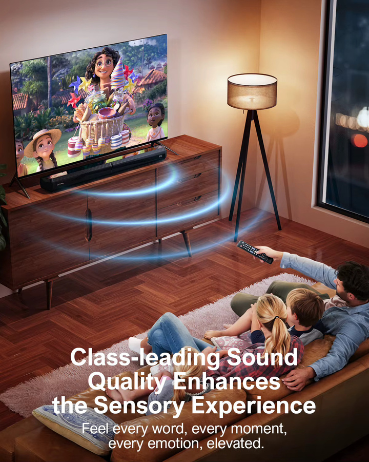ULTIMEA Apollo S40 Serie 2,2-Kanal TV-Soundbar mit 100 W, abnehmbare 2-in-1 Bluetooth-Soundbar in Schwarz mit einstellbarem Bass und 3 EQ-Modi - Bild 4
