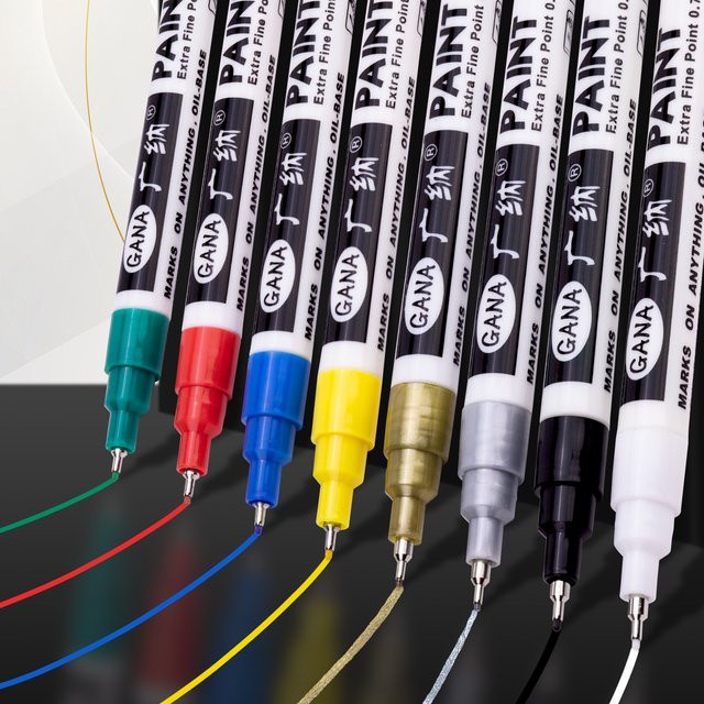 Permanente Acryl-Farbmarker Set mit extra feiner 0,7 mm Spitze für Steinmalerei, Keramik, Glas, Holz und Leinwand in Schwarz und Multicolour - Bild 1