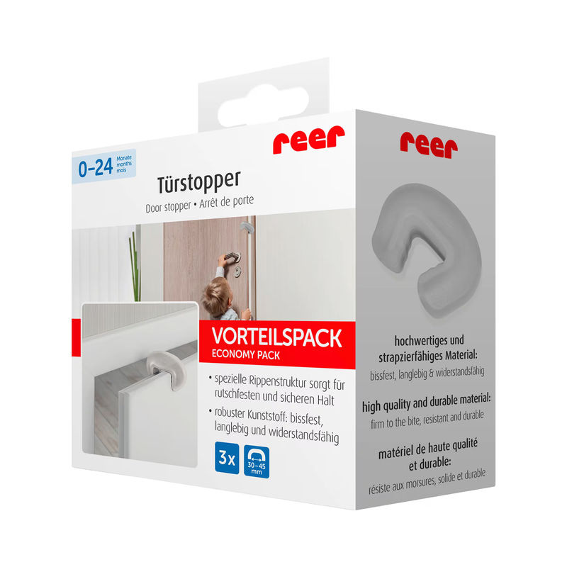 Reer 3er-Pack Türstopper in Transparent und Weiß - Bild 2