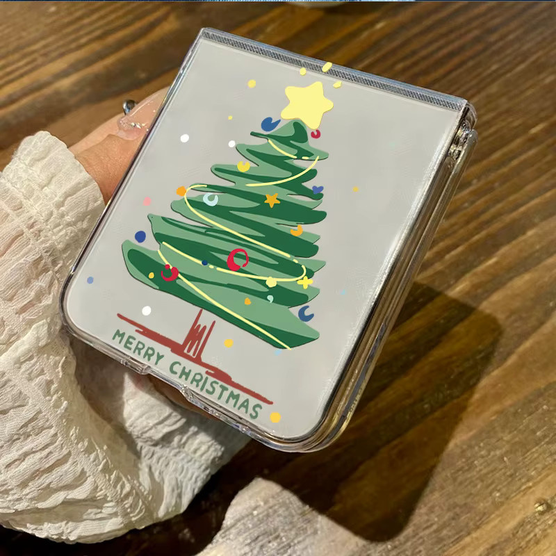 Stoßfeste transparente Handyhülle mit Weihnachtsbaum-Design für Motorola Razr 40 50 Ultra, Razr 40 und Razr 50, faltbare Schutzhülle aus hartem PC - Bild 4