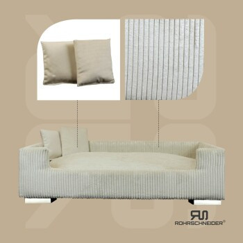 Rohrschneider Hundesofa aus Cord in Beige mit abnehmbarem Bezug - Bild 2