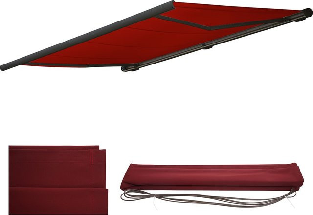 MCW Ersatz-Bezug für Markise H123 Vollkassette aus Acryl in Bordeaux-Rot, Breite: 450 cm, Höhe: 300 cm - Bild 1