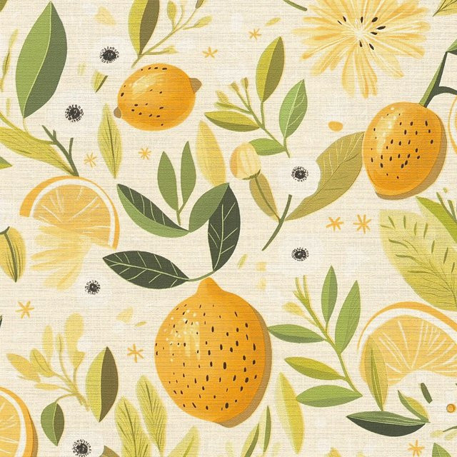 PROFHOME Tapete Floral in Grau, Gelb und Oliv mit botanischem Muster, Non-Woven, Matt, 0,53 m x 10,05 m - Bild 1