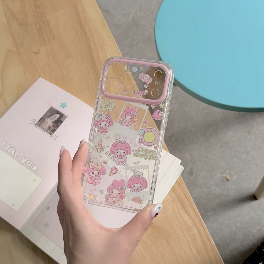 Sanrio My Melody Glitzer Handyhülle für iPhone 17 16 15 14 13 Pro Max Transparent Weiche TPU Hülle - Bild 3