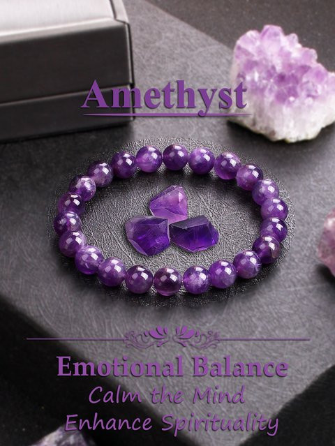 closetoyou Perlenarmband, Amethyst, Kristall, Unisex, Bunt - Bild 1