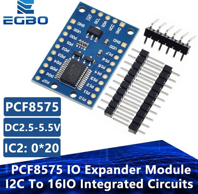 EGBO PCF8575 IO-Erweiterungsmodul I2C zu 16IO in Blau für Arduino - Bild 1