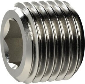 Riegler Verschlussschraube mit Innensechskant ohne Bund, G 3/4, Messing verzinkt, Silber - Bild 1