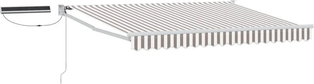 vidaXL Elektrische Ausziehbare Markise mit Motor aus Aluminium und Polyester in Hellgrau und Weiß - Bild 1