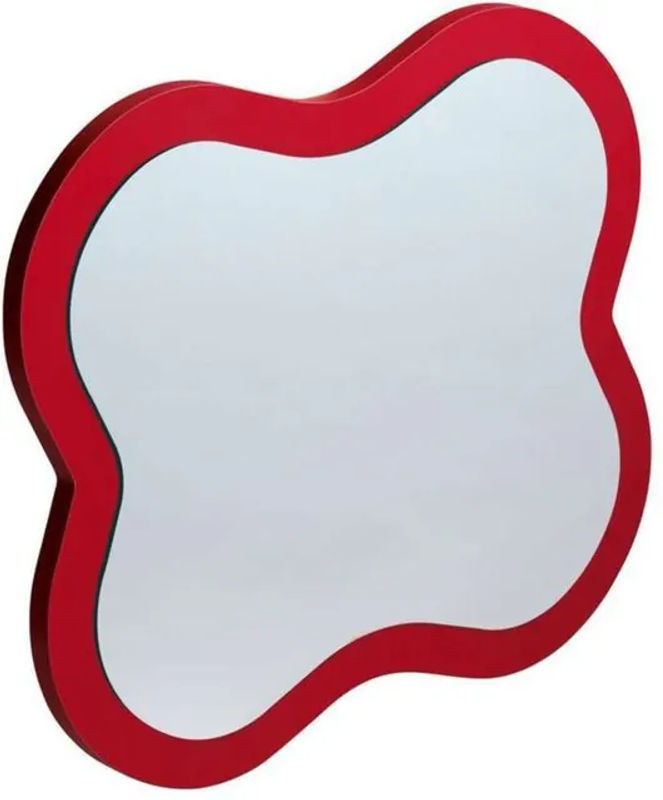 Florakids Spiegel Laufen in Rot mit organischem Design für Kinder, Wandmontage, B/H: 43,5 x 38,3 cm - Bild 1