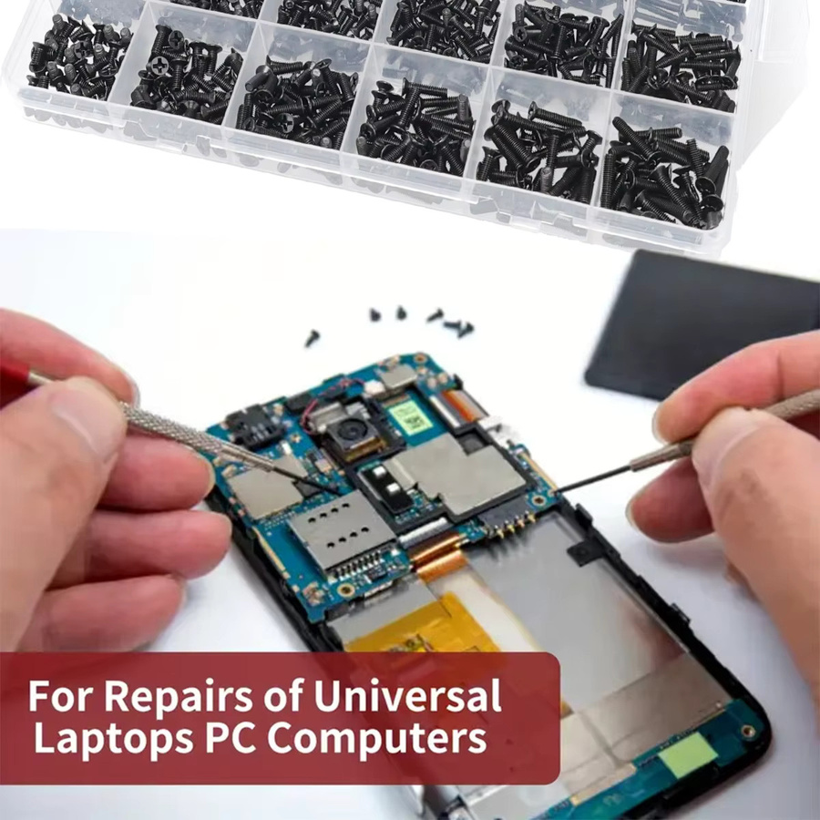 MIVM 780-teiliges Miniatur-Schraubenset in Schwarz für PC, Laptop, SSD, CPU-Kühler und Elektronik-Reparaturen - Bild 4