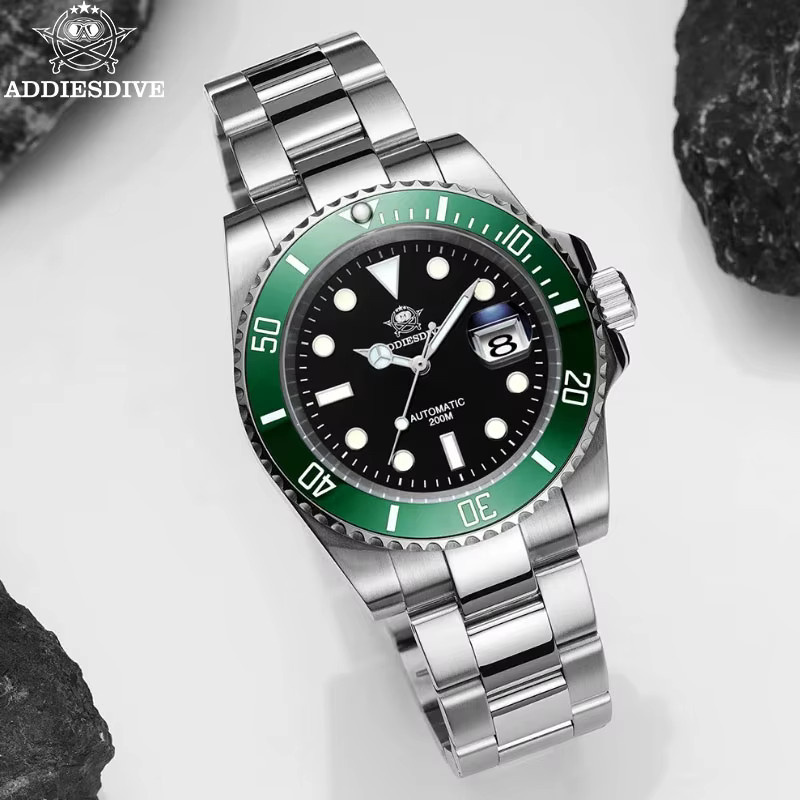 ADDIESDIVE Taucherarmbanduhr, Automatik, Edelstahl, Saphirglas, Herren - Bild 1