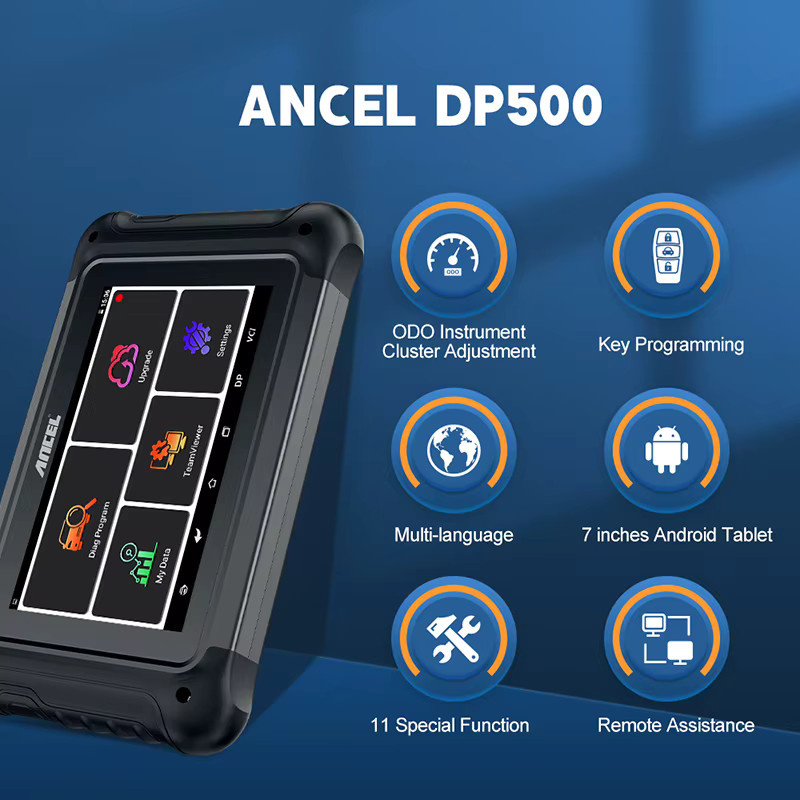 ANCEL DP500 OBD2 Diagnosegerät in Schwarz für Auto-Kalibrierung, Wegfahrsperre, Öl, EPB und DPF Reset - Bild 2