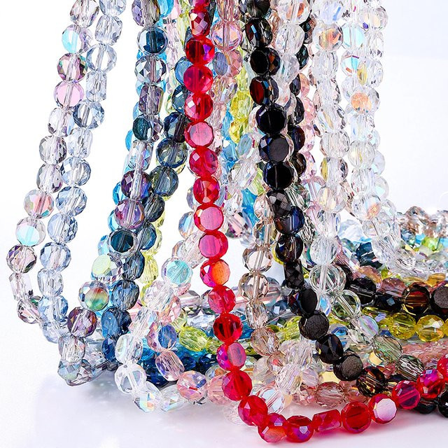 QIAO Glasperlen, transparente facettierte Glas-Abstandhalterperlen, Unisex - Bild 1