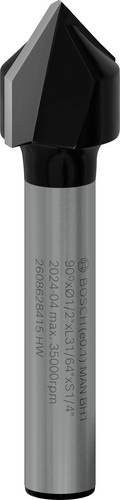 Bosch V-Nutfräser in Silber mit 1/4 Zoll Schaft, Durchmesser 12,7 mm und 90 Grad Winkel - Bild 1