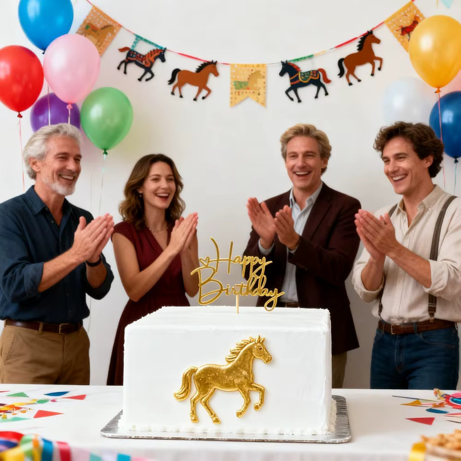 Goldener Glitzer-Kuchenaufsatz Happy Birthday als funkelnde Geburtstagskuchen-Dekoration in Gold - Bild 3