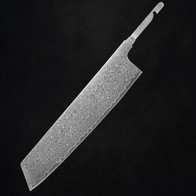 Baovim Kiritsuke-Messerklinge aus Damaststahl in Silber, DIY-Küchenmesser Rohling, Länge: 20,3 cm - Bild 1