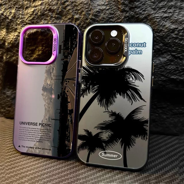 Stoßfeste iPhone Handyhülle mit Straßenlandschaft-Print und galvanisierter Rückseite für verschiedene iPhone Modelle - Bild 1