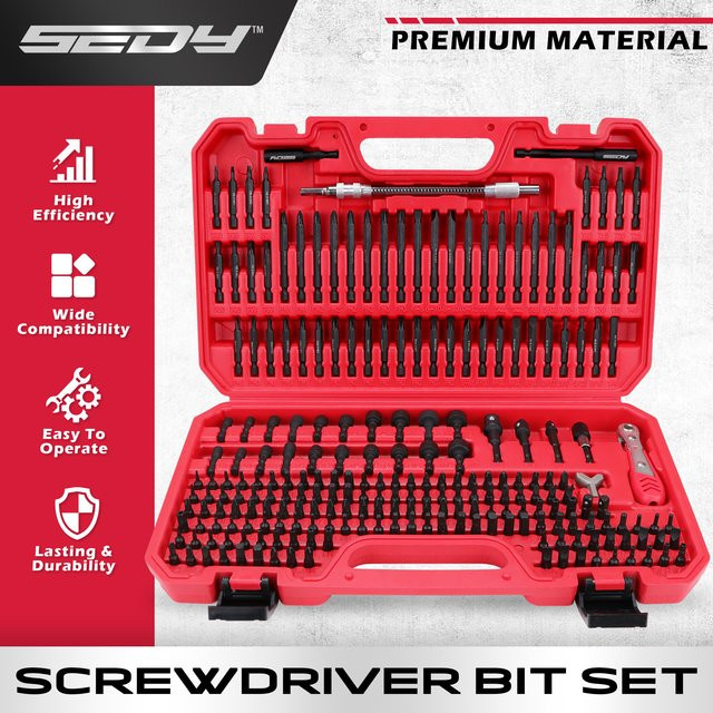 SEDY 232-teiliges Schraubendreher-Bit-Set aus Cr-V mit Sicherheitsbits, Mutternschrauber und Ratschenschlüssel - Bild 1
