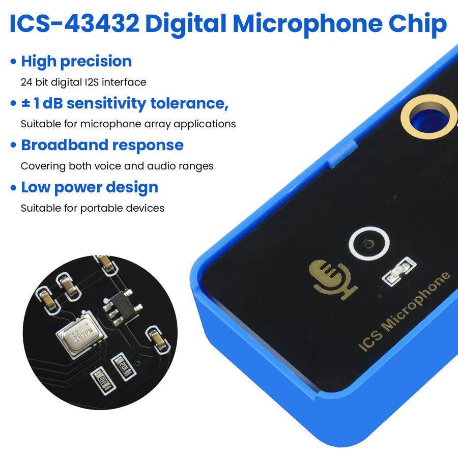 Keyestudio ICS-Mikrofonmodul mit I2S-Digitalschnittstelle und 24-Bit-Datumsformat, kompatibel mit Arduino, ESP32 und Raspberry Pico - Bild 2