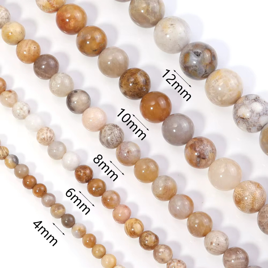 Perlen Korallen-Jade-Steinperlen, Chrysanthemen-Achat, bunt, rund - Bild 2