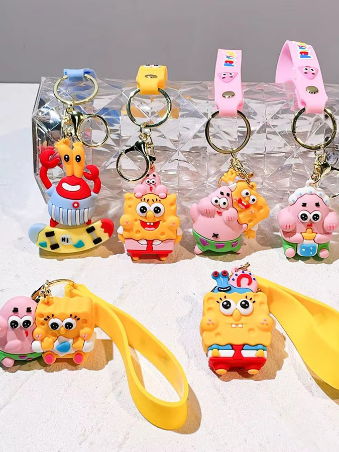 Potdemiel Schlüsselanhänger SpongeBob Patrick Thaddäus Herr Krabs, PVC, Unisex - Bild 3