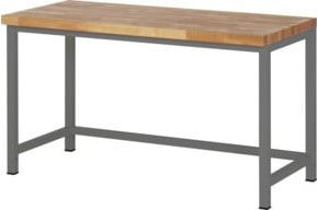STIER Höhenverstellbare Premium Werkbank aus Stahl und Holz in Braun, B/T/H: 150 x 70 x 84-104 cm - Bild 1