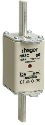 Hager NH-Sicherung LNH2080M 80A 3er-Set in Weiß - Bild 1