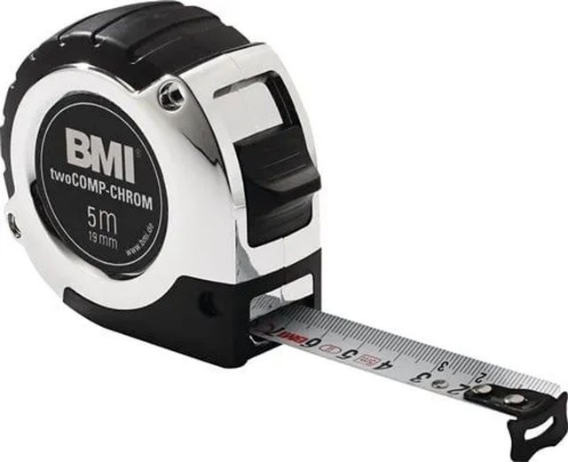 BMI Taschenrollbandmaß Automatic in Chrom Silber, Länge: 2 m, Breite: 1,6 cm - Bild 2