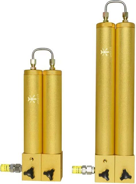 TUXING Luftkompressorfilter Öl-Wasser-Filtertrenner mit Sicherheitsventilen und Aktivkohle-Hybridfilter in Gold - Bild 1